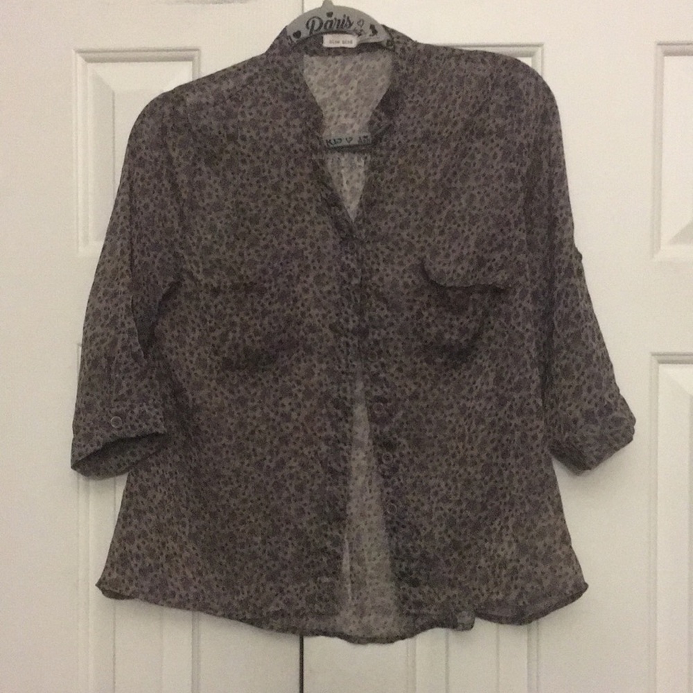 Blue bird button front shirt ** see pic 8